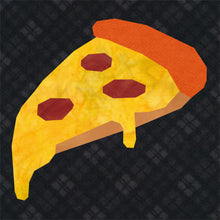Load image into Gallery viewer, Pizza Slice, Pepperoni extra cheesy, Foundation Paper Piecing Pattern (FPP Pattern), Quilt Block, 4 sizes