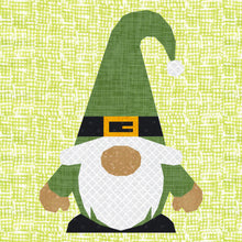 Load image into Gallery viewer, Gnome for the Holidays 2, Foundation Paper Piecing Pattern (FPP Pattern), Quilt Block, 5 Sizes Included