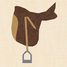 Load image into Gallery viewer, Saddle Up, Horse Riding, Foundation Paper Piecing Pattern (FPP Pattern), Quilt Block, 4 sizes