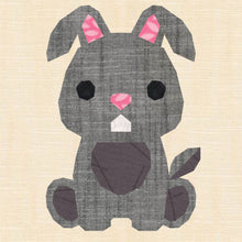 Load image into Gallery viewer, Hippity Hoppity Rabbit, Foundation Paper Piecing Pattern (FPP Pattern), Quilt Block, 4 sizes