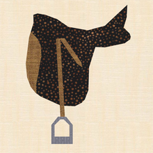 Load image into Gallery viewer, Saddle Up, Horse Riding, Foundation Paper Piecing Pattern (FPP Pattern), Quilt Block, 4 sizes