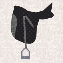 Load image into Gallery viewer, Saddle Up, Horse Riding, Foundation Paper Piecing Pattern (FPP Pattern), Quilt Block, 4 sizes