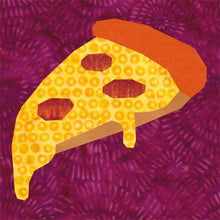 Load image into Gallery viewer, Pizza Slice, Pepperoni extra cheesy, Foundation Paper Piecing Pattern (FPP Pattern), Quilt Block, 4 sizes