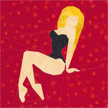 Load image into Gallery viewer, Pin Up Model, Foundation Paper Piecing Pattern (FPP Pattern), Quilt Block, 3 sizes