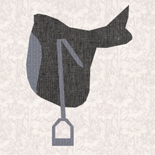 Load image into Gallery viewer, Saddle Up, Horse Riding, Foundation Paper Piecing Pattern (FPP Pattern), Quilt Block, 4 sizes