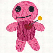 Load image into Gallery viewer, Voodoo Doll, Witchcraft, Foundation Paper Piecing Pattern (FPP Pattern), Quilt Block, 4 sizes