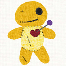 Load image into Gallery viewer, Voodoo Doll, Witchcraft, Foundation Paper Piecing Pattern (FPP Pattern), Quilt Block, 4 sizes