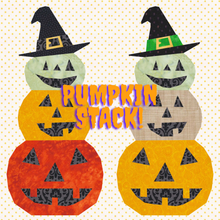 Load image into Gallery viewer, Pumpkin Stack, Halloween, Foundation Paper Piecing Pattern (FPP Pattern), Quilt Block, 2 sizes
