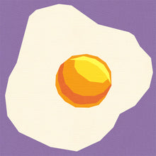 Load image into Gallery viewer, Sunny Side Up, Fried Egg, Foundation Paper Piecing Pattern (FPP Pattern), Quilt Block, 4 sizes
