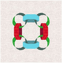 Load image into Gallery viewer, Corner Paper Chain, Foundation Paper Piecing Pattern (FPP Pattern), Quilt Block, 5 sizes