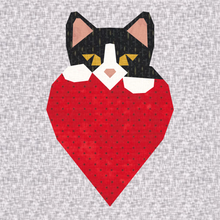 Load image into Gallery viewer, I Love Cats! Foundation Paper Piecing Pattern (FPP), Quilt Block, 4 sizes