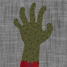 Load image into Gallery viewer, Zombie Hand, Halloween, Foundation Paper Piecing Pattern (FPP Pattern), Quilt Block, 4 sizes