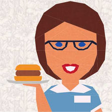Load image into Gallery viewer, Lunch Lady, Foundation Paper Piecing Pattern (FPP Pattern), Quilt Block, 3 sizes