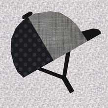 Load image into Gallery viewer, Horse Riding Helmets, Foundation Paper Piecing Pattern (FPP Pattern), Quilt Block, 3 patterns, 4 sizes each