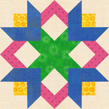 Load image into Gallery viewer, Tulip Garden, Flower, Foundation Paper Piecing Pattern (FPP Pattern), Quilt Block, 4 sizes