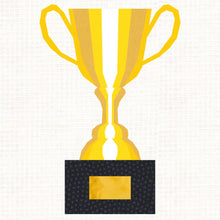 Load image into Gallery viewer, Winner Takes All, Trophy, Foundation Paper Piecing Pattern (FPP), Quilt Block, 4 sizes