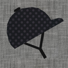 Load image into Gallery viewer, Horse Riding Helmets, Foundation Paper Piecing Pattern (FPP Pattern), Quilt Block, 3 patterns, 4 sizes each