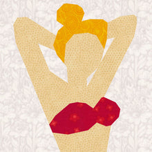 Load image into Gallery viewer, Pin Up Model, Foundation Paper Piecing Pattern (FPP Pattern), Quilt Block, 3 sizes
