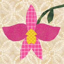 Load image into Gallery viewer, Laelia Orchid, Flower, Foundation Paper Piecing Pattern (FPP Pattern), Quilt Block, 4 sizes