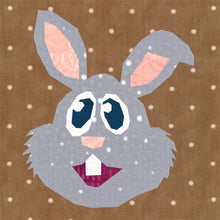 Load image into Gallery viewer, Bugsy, Rabbit, Foundation Paper Piecing Pattern (FPP Pattern), Quilt Block, 4 sizes