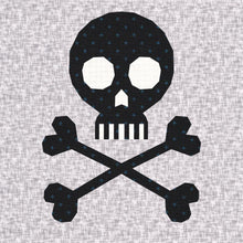 Load image into Gallery viewer, Skull and Crossbones, Foundation Paper Piecing Pattern (FPP Pattern), Quilt Block, 4 sizes