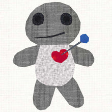 Load image into Gallery viewer, Voodoo Doll, Witchcraft, Foundation Paper Piecing Pattern (FPP Pattern), Quilt Block, 4 sizes