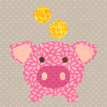 Load image into Gallery viewer, Piggy Bank, Foundation Paper Piecing Pattern (FPP), Quilt Block, 4 sizes