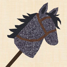 Load image into Gallery viewer, Hobby Horse, Foundation Paper Piecing Pattern (FPP Pattern), Quilt Block, 4 sizes