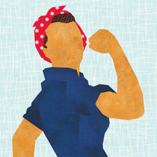 Load image into Gallery viewer, We Can Do It, Rosie the Riveter, Foundation Paper Piecing Pattern (FPP Pattern), Quilt Block, 4 sizes