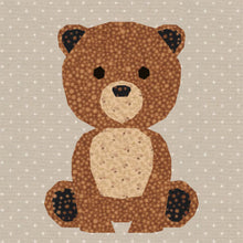 Load image into Gallery viewer, Beary Cute, Foundation Paper Piecing Pattern (FPP Pattern), Quilt Block, 4 sizes