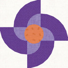Load image into Gallery viewer, Spinning Top, Foundation Paper Piecing Pattern (FPP Pattern), Quilt Block, 4 sizes