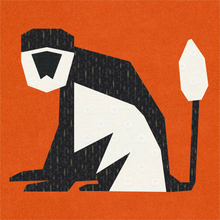 Load image into Gallery viewer, Colobus Monkey, Foundation Paper Piecing Pattern (FPP Pattern), Quilt Block, 4 sizes