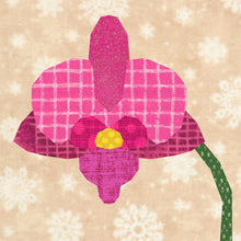 Load image into Gallery viewer, Vanda Orchid, Flower, Foundation Paper Piecing Pattern (FPP Pattern), Quilt Block, 4 sizes