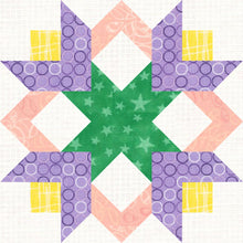 Load image into Gallery viewer, Tulip Garden, Flower, Foundation Paper Piecing Pattern (FPP Pattern), Quilt Block, 4 sizes