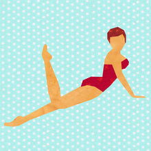 Load image into Gallery viewer, Pin Up Model, Foundation Paper Piecing Pattern (FPP Pattern), Quilt Block, 3 sizes