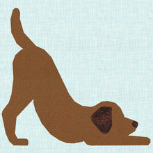 Load image into Gallery viewer, Downward Dog, Yoga Pose, Foundation Paper Piecing Pattern (FPP), Quilt Block, 4 sizes