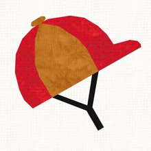 Load image into Gallery viewer, Horse Riding Helmets, Foundation Paper Piecing Pattern (FPP Pattern), Quilt Block, 3 patterns, 4 sizes each