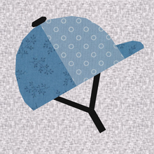 Load image into Gallery viewer, Horse Riding Helmets, Foundation Paper Piecing Pattern (FPP Pattern), Quilt Block, 3 patterns, 4 sizes each