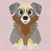 Load image into Gallery viewer, Australian Shepherd, Foundation Paper Piecing Pattern (FPP Pattern), Quilt Block, 5 sizes