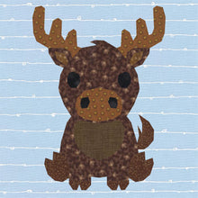 Load image into Gallery viewer, Moose on the Loose, Foundation Paper Piecing Pattern (FPP Pattern), Quilt Block, 4 sizes