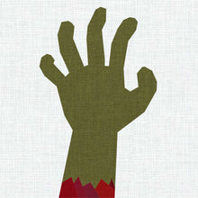 Load image into Gallery viewer, Zombie Hand, Halloween, Foundation Paper Piecing Pattern (FPP Pattern), Quilt Block, 4 sizes