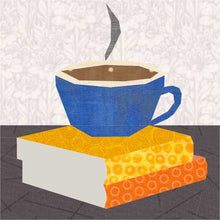 Load image into Gallery viewer, Good Book and a Cuppa, Book Stack Foundation Paper Piecing Pattern (FPP Pattern), Quilt Block, 4 sizes