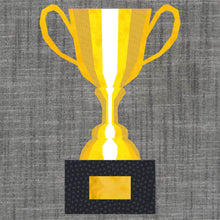Load image into Gallery viewer, Winner Takes All, Trophy, Foundation Paper Piecing Pattern (FPP), Quilt Block, 4 sizes