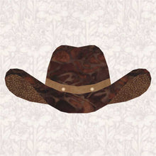Load image into Gallery viewer, Cowboy Hat, Foundation Paper Piecing Pattern (FPP Pattern), Quilt Block, 4 sizes
