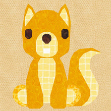 Load image into Gallery viewer, Cyril the Squirrel, Foundation Paper Piecing Pattern (FPP Pattern), Quilt Block, 4 sizes