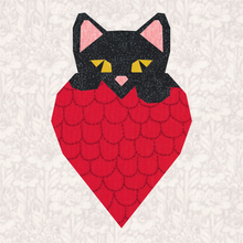 Load image into Gallery viewer, I Love Cats! Foundation Paper Piecing Pattern (FPP), Quilt Block, 4 sizes