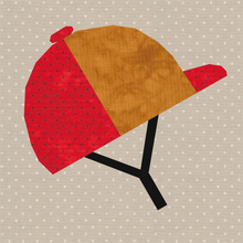 Load image into Gallery viewer, Horse Riding Helmets, Foundation Paper Piecing Pattern (FPP Pattern), Quilt Block, 3 patterns, 4 sizes each