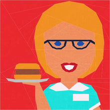 Load image into Gallery viewer, Lunch Lady, Foundation Paper Piecing Pattern (FPP Pattern), Quilt Block, 3 sizes