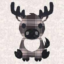 Load image into Gallery viewer, Moose on the Loose, Foundation Paper Piecing Pattern (FPP Pattern), Quilt Block, 4 sizes
