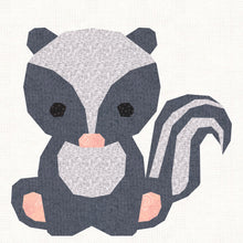 Load image into Gallery viewer, Funky Skunk, Foundation Paper Piecing Pattern (FPP Pattern), Quilt Block, 4 sizes